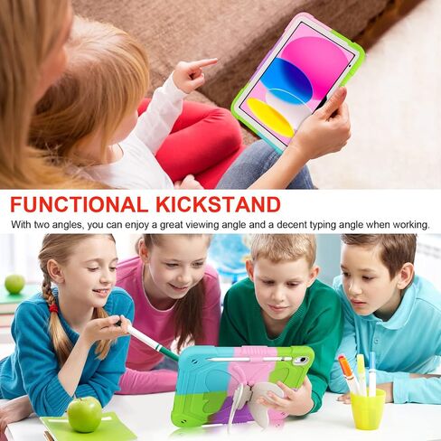حافظة لجهاز iPad الجيل العاشر 2022 مقاس 10.9 بوصة مع حامل قلم رصاص بأجنحة الفراشة، حافظة iPad 10.9 للأطفال والبنات غطاء واقٍ متين شديد التحمل لجهاز iPad الجيل العاشر 10.9 بوصة (2022) - ذهبي وردي in Saudi Arabia