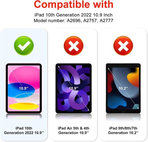 حافظة لجهاز iPad الجيل العاشر 2022 مقاس 10.9 بوصة مع حامل قلم رصاص بأجنحة الفراشة، حافظة iPad 10.9 للأطفال والبنات غطاء واقٍ متين شديد التحمل لجهاز iPad الجيل العاشر 10.9 بوصة (2022) - ذهبي وردي in Saudi Arabia