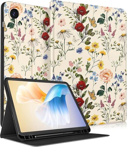 for Samsung Galaxy Tab A9 Plus Case 11 inch(SM-X210/X216/X218), Girls Women Cute Pretty Folio Cover with Pencil Holder, Auto Week/Sleep Design for Samsung A9+ Plus Tablet Cases, Floral in Saudi Arabia