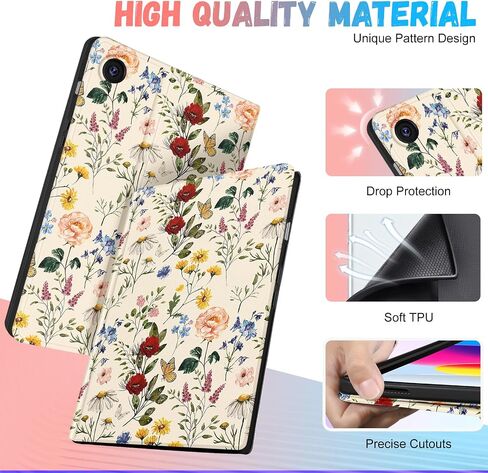 for Samsung Galaxy Tab A9 Plus Case 11 inch(SM-X210/X216/X218), Girls Women Cute Pretty Folio Cover with Pencil Holder, Auto Week/Sleep Design for Samsung A9+ Plus Tablet Cases, Floral in Saudi Arabia