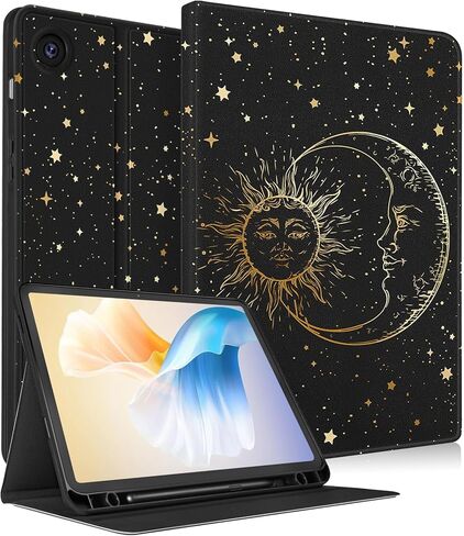 حافظة لهاتف Samsung Galaxy Tab A9 Plus مقاس 11 بوصة (SM-X210/X216/X218)، غطاء فوليو جميل للفتيات والنساء مع حامل أقلام، تصميم تلقائي للأسبوع/النوم لجرابات الكمبيوتر اللوحي Samsung A9+ Plus، زهور in Kuwait