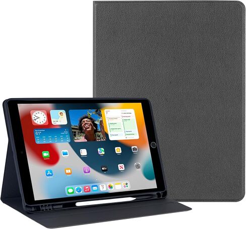 Case for 10.2 Inch iPad 9th Generation Case 2021,iPad 8th Generation Case 2020, iPad 7th Generation Case 2019-Multi-Angle Viewing Stand Cover with Pencil Holder, Auto Sleep Wake (Black) in Saudi Arabia