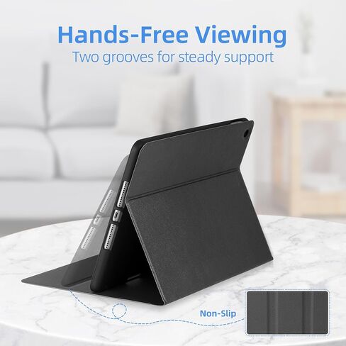 Case for 10.2 Inch iPad 9th Generation Case 2021,iPad 8th Generation Case 2020, iPad 7th Generation Case 2019-Multi-Angle Viewing Stand Cover with Pencil Holder, Auto Sleep Wake (Black) in Saudi Arabia