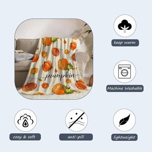 Neatee Living الخريف الزخرفية رمي بطانية الطفل الحيوانات الأليفة بطانية البرتقال الشكر الخريف اليقطين عباد الشمس بطانية للطفل الرضيع سرير خفيفة الوزن غامض لينة الصوف البطانيات ويرمي 30x40 in Saudi Arabia