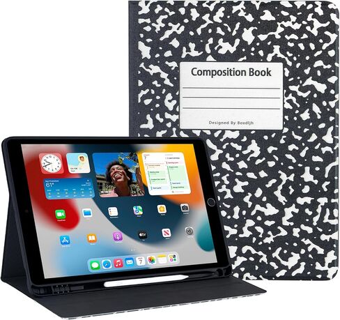 Case for 10.2 Inch iPad 9th Generation Case 2021,iPad 8th Generation Case 2020, iPad 7th Generation Case 2019-Multi-Angle Viewing Stand Cover with Pencil Holder, Auto Sleep Wake (Black) in Saudi Arabia