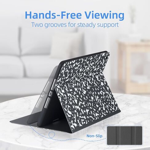 Case for 10.2 Inch iPad 9th Generation Case 2021,iPad 8th Generation Case 2020, iPad 7th Generation Case 2019-Multi-Angle Viewing Stand Cover with Pencil Holder, Auto Sleep Wake (Black) in Saudi Arabia