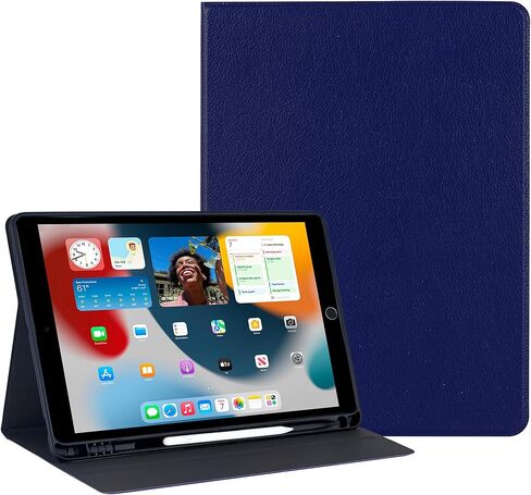 حافظة لجهاز iPad الجيل التاسع مقاس 10.2 بوصة 2021، حافظة iPad الجيل الثامن 2020، حافظة iPad الجيل السابع 2019 - غطاء حامل متعدد الزوايا مع حامل أقلام، إيقاظ تلقائي للنوم (أسود) in Kuwait