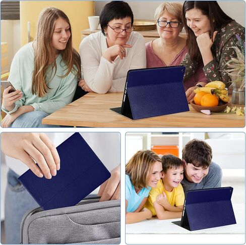 حافظة لجهاز iPad الجيل التاسع مقاس 10.2 بوصة 2021، حافظة iPad الجيل الثامن 2020، حافظة iPad الجيل السابع 2019 - غطاء حامل متعدد الزوايا مع حامل أقلام، إيقاظ تلقائي للنوم (أسود) in Kuwait