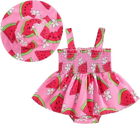 Mubineo Baby Girl Summer Clothes Floral Romper Dress Infant Sleeveless Rompers Skirt One Piece Boho Sun Dress Outfits in Saudi Arabia