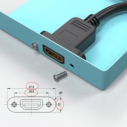 كابل تمديد HDMI ذكر إلى أنثى متوافق مع 4K/60 هرتز عالي السرعة HDTV HDMI موسع مع صامولة لولبية لتركيب اللوحة مناسب للتلفزيون عالي الدقة وتلفزيون LCD وPS3 وXBO X360، (أسود، 1FT/30 سم) in Kuwait