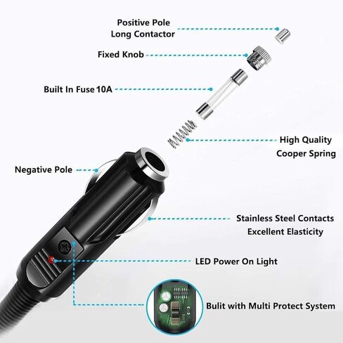 12V Car DC Power Cord Compatible with Igloo Cool Chill, Kool Mate, Iceless TE Thermoelectric Cooler, Replacement Car Adapter 25121 for Igloo Electric Cooler. (10FT) in Saudi Arabia