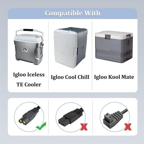 12V Car DC Power Cord Compatible with Igloo Cool Chill, Kool Mate, Iceless TE Thermoelectric Cooler, Replacement Car Adapter 25121 for Igloo Electric Cooler. (10FT) in Saudi Arabia