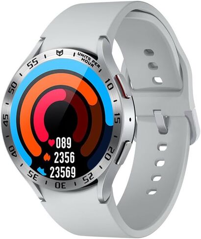 Compatible for Samsung Galaxy Watch 6 Classic 47mm Watch Bezel Ring, Stainless Steel Frame Polished Adhesive Cover Anti-Scratch Protector Lightweight Cover Ring(black, 47mm) in Saudi Arabia