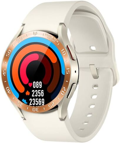 Compatible for Samsung Galaxy Watch 6 Classic 47mm Watch Bezel Ring, Stainless Steel Frame Polished Adhesive Cover Anti-Scratch Protector Lightweight Cover Ring(black, 47mm) in Kuwait