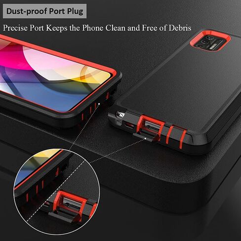 TENCO متوافق مع حافظة Moto G Stylus (2021)، غير مناسبة لـ Moto G Stylus 5G، مع واقي شاشة، حافظة متينة مقاومة للصدمات مع حافظة بمشبك حزام لـ Moto G Stylus (أسود) in Kuwait