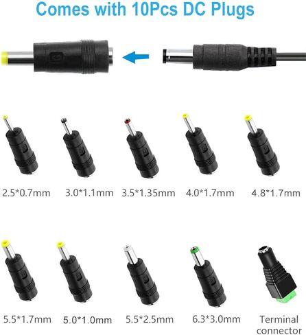 24 فولت 1A محول التيار الكهربائي العالمي التيار المتناوب 100 فولت-240 فولت إلى تيار مستمر 24 فولت 1A 0.8A 550mA محول الطاقة جدار سلك الطاقة محول 10 نصائح التوصيل in Kuwait
