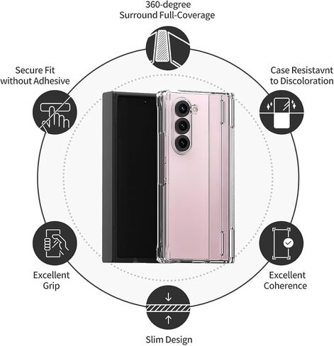 حافظة Araree Nukin 360 لهاتف Samsung Galaxy Z Fold 6 مع حماية مفصلية، غطاء حماية كامل للجسم متين ونحيف وقوي من البولي كربونات مصمم لهاتف Samsung Galaxy Z Fold 6 5G (شفاف) in Saudi Arabia