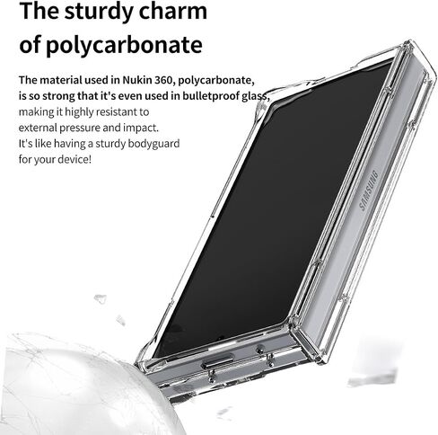 حافظة Araree Nukin 360 لهاتف Samsung Galaxy Z Fold 6 مع حماية مفصلية، غطاء حماية كامل للجسم متين ونحيف وقوي من البولي كربونات مصمم لهاتف Samsung Galaxy Z Fold 6 5G (شفاف) in Saudi Arabia