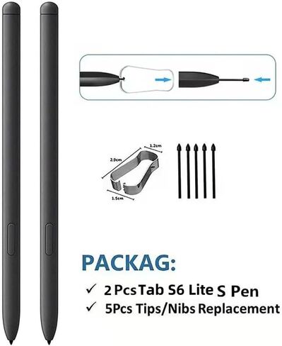2Pcs Tab S6 Lite S Pen Replacement for Samsung Galaxy Tab S6 Lite All Versions Stylus Touch S Pen with 5xTips (Blue) in Kuwait