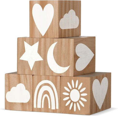 6 Pcs Nursery Decor for Girls and Boys Nursery Decor Watercolor Shelf Decor for Bedroom Playroom Gifts(Delicate Style) in Saudi Arabia