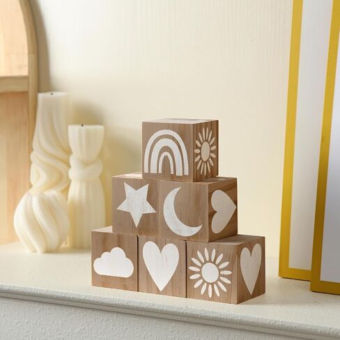 6 Pcs Nursery Decor for Girls and Boys Nursery Decor Watercolor Shelf Decor for Bedroom Playroom Gifts(Delicate Style) in Saudi Arabia