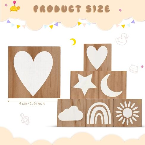6 Pcs Nursery Decor for Girls and Boys Nursery Decor Watercolor Shelf Decor for Bedroom Playroom Gifts(Delicate Style) in Saudi Arabia