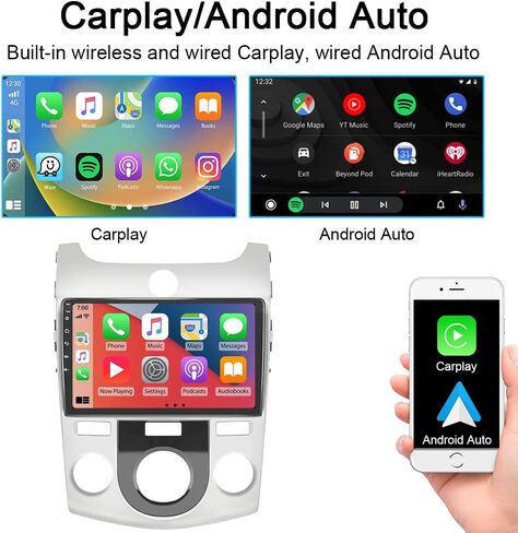 for Kia Forte Radio 2009-2017 Android 13 Car Stereo 9" Touchscreen Wireless Carplay Android Auto GPS Navigation with Free Reverse Camera 2+32GB in Saudi Arabia
