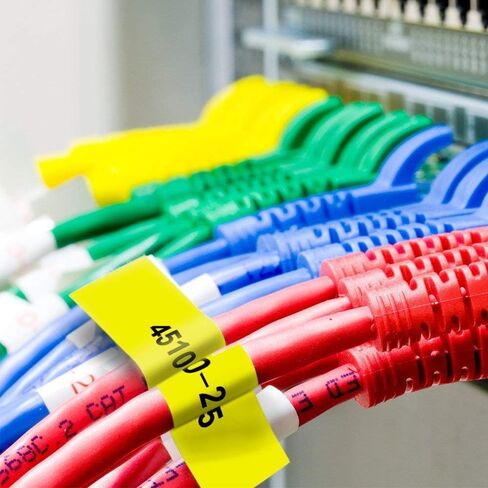 أشرطة ملصقات M960 من النايلون المرن FX3M21 أسود على أبيض 2pk، متوافقة مع Brother Ptouch PT-M95 PT-90 PT-70 PT-65 PT-85، 12 مم 0.47 بوصة، صانعي الملصقات Vixic M960 in Kuwait