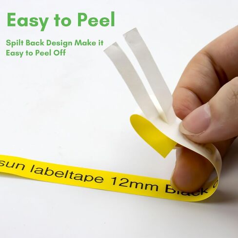 أشرطة ملصقات M960 من النايلون المرن FX3M21 أسود على أبيض 2pk، متوافقة مع Brother Ptouch PT-M95 PT-90 PT-70 PT-65 PT-85، 12 مم 0.47 بوصة، صانعي الملصقات Vixic M960 in Kuwait