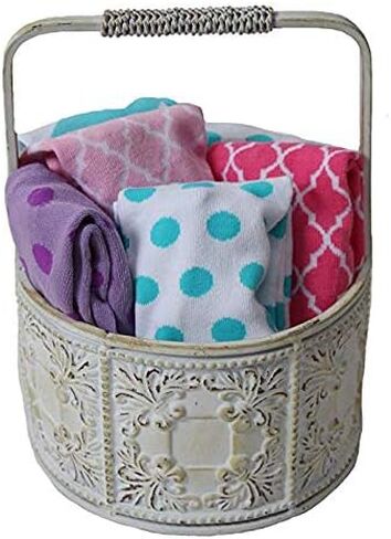 مجموعة متنوعة من أغطية تدفئة الأرجل الصغيرة المخططة للفتيات مكونة من 5 قطع - وردي/وردي فاقع/أرجواني/أزرق in Kuwait