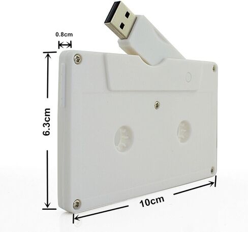 Cassette USB Flash Drive with Transparent Box Packing, Tape Model Retro Great Gift Memory Stick Thumb Drive, Creative USB Pendrive U Disk (red, 128GB) in Saudi Arabia