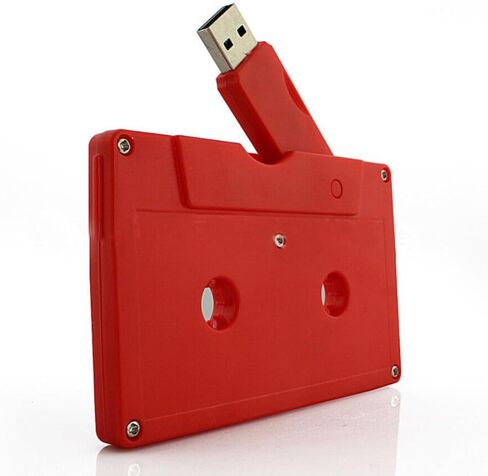 محرك أقراص فلاش USB كاسيت مع عبوة صندوقية شفافة، محرك إبهام على شكل شريط طراز ريترو هدية رائعة، قرص USB Pendrive U الإبداعي (أبيض، 128 جيجابايت) in Saudi Arabia
