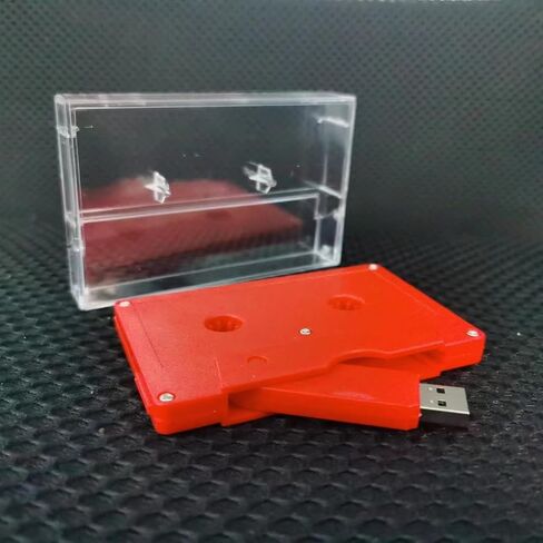 محرك أقراص فلاش USB كاسيت مع عبوة صندوقية شفافة، محرك إبهام على شكل شريط طراز ريترو هدية رائعة، قرص USB Pendrive U الإبداعي (أبيض، 128 جيجابايت) in Saudi Arabia