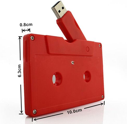 محرك أقراص فلاش USB كاسيت مع عبوة صندوقية شفافة، محرك إبهام على شكل شريط طراز ريترو هدية رائعة، قرص USB Pendrive U الإبداعي (أبيض، 128 جيجابايت) in Saudi Arabia