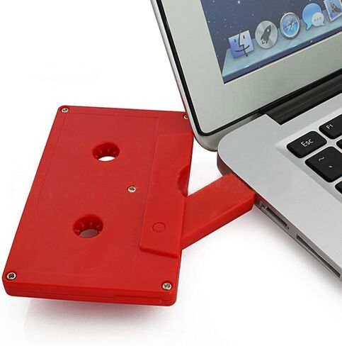 محرك أقراص فلاش USB كاسيت مع عبوة صندوقية شفافة، محرك إبهام على شكل شريط طراز ريترو هدية رائعة، قرص USB Pendrive U الإبداعي (أبيض، 128 جيجابايت) in Saudi Arabia