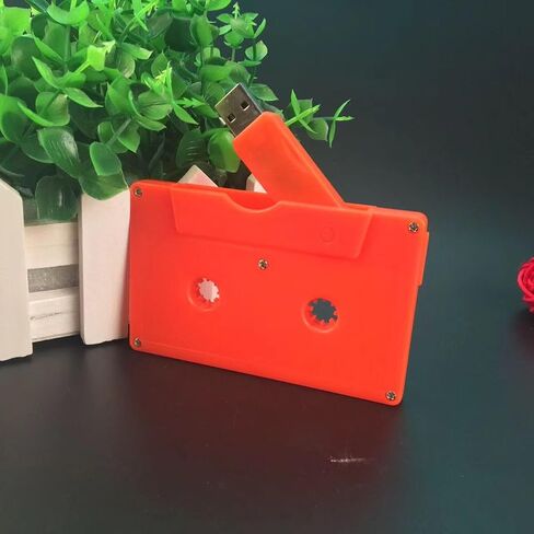 محرك أقراص فلاش USB كاسيت مع عبوة صندوقية شفافة، محرك إبهام على شكل شريط طراز ريترو هدية رائعة، قرص USB Pendrive U الإبداعي (أبيض، 128 جيجابايت) in Saudi Arabia