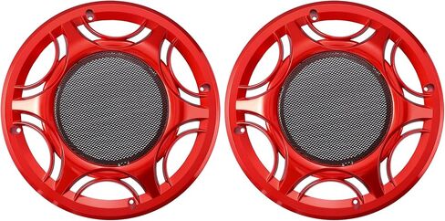 X AUTOHAUX 2 قطعة 6 بوصة سيارة معدنية مكبر صوت غطاء الشواية شبكة مكبر الصوت القرن الحرس دائرة الزخرفية مصبغة حامي الأحمر in Saudi Arabia
