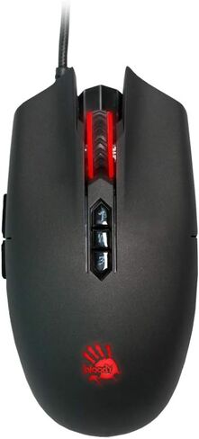 BLOODY SP80 Optical Switch Gaming Mouse - Fastest Mouse Switch in Gaming - Enthusiast Grade Gaming Sensor - 8 Programmable Buttons - Non-Slip Rubberized Texture - Black - 12,000 FPS in Saudi Arabia
