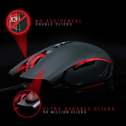 BLOODY SP80 Optical Switch Gaming Mouse - Fastest Mouse Switch in Gaming - Enthusiast Grade Gaming Sensor - 8 Programmable Buttons - Non-Slip Rubberized Texture - Black - 12,000 FPS in Saudi Arabia
