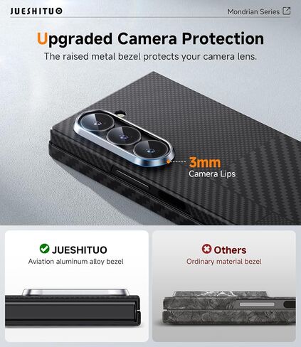 JUESHITUO for Samsung Galaxy Z Fold 6 Case: [600D&1500D Aramid Fiber Made] Ultra Slim and Lightweight [Fit for MagSafe] Minimalist Carbon Fiber Textures-Less Touch Feeling, Magnetic Thin Sturdy Cover in Kuwait