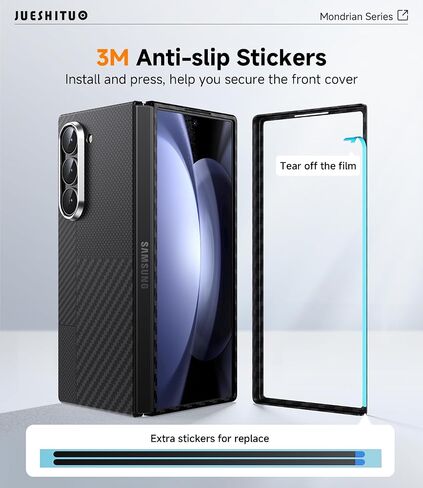 JUESHITUO for Samsung Galaxy Z Fold 6 Case: [600D&1500D Aramid Fiber Made] Ultra Slim and Lightweight [Fit for MagSafe] Minimalist Carbon Fiber Textures-Less Touch Feeling, Magnetic Thin Sturdy Cover in Kuwait