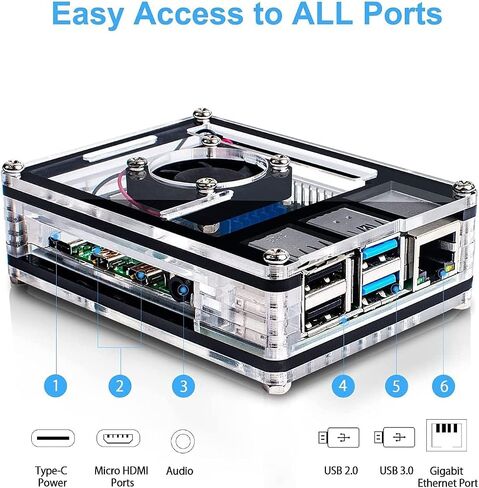 MarsKit Raspberry Pi 4 Model B Starter Kit-128GB Edition/Raspberry Pi 4 Mddel B (8GB RAM) /Raspberry Pi OS Pre-Installed in Saudi Arabia
