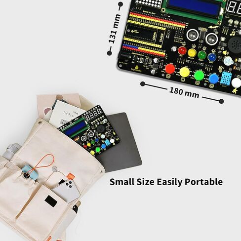 مجموعة KEYESTUDIO Inventor Starter Kit لـ Arduino ESP32، تأتي الأجهزة متصلة مسبقًا، سهلة البدء في الترميز والإلكترونيات، 30 مشروعًا، 15 وحدة، مجموعة تعليمية للعلوم والتكنولوجيا والهندسة والرياضيات للبالغين والمراهقين in Kuwait