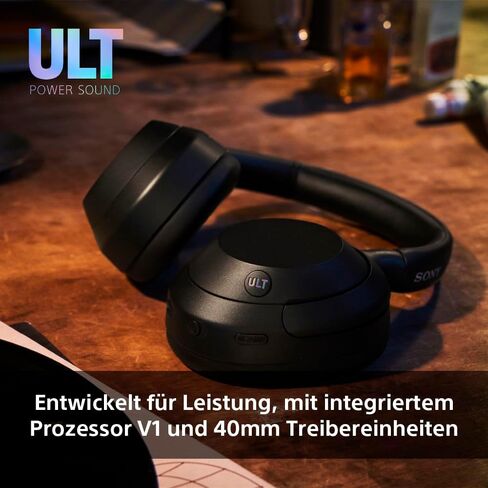 سماعات رأس سوني ULT WEAR فوق الأذن اللاسلكية المانعة للضوضاء مع صوت ULT، صوت جهير هائل، جودة مكالمات واضحة، عمر بطارية يصل إلى 30 ساعة، مساعد Alexa وGoogle، IOS وAndroid (أبيض فاتح) in Saudi Arabia