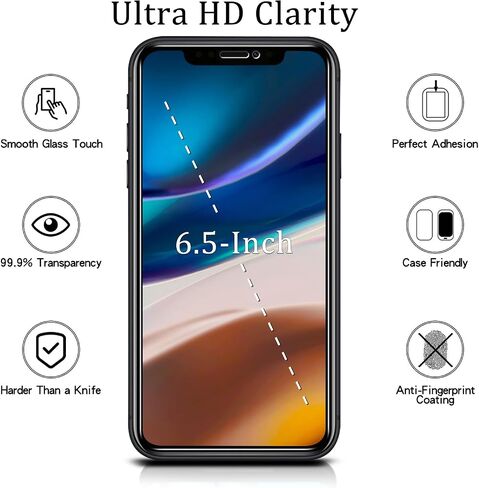 MAYtobe [عبوة من قطعتين واقي شاشة لهاتف iPhone 11 Pro Max وiPhone Xs Max من الزجاج المقوى، صديق للحافظة، خالٍ من الفقاعات، سهل التركيب in Kuwait