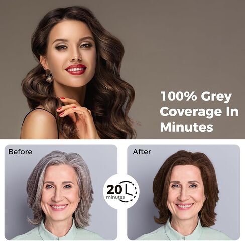 Dark Brown Hair Dye Shampoo for Gray Hair, 3 in 1 Hair Color Shampoo for Women & Men, Color Shampoo Hair Dye in Minutes in Saudi Arabia