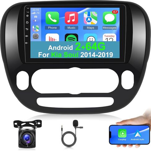[2+64G] Car Radio for Kia Soul 2014-2019 with Wireless Carplay and Android Auto - 9 Inch Touchscreen Android 13 Car Stereo - Multiple UI/GPS Navigation/WiFi + AHD Backup Camera in Saudi Arabia