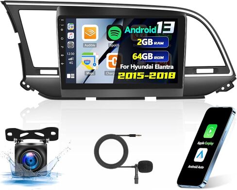 Android 13 Car Stereo for Hyundai Elantra 2015-2018 with Apple Carplay Android Auto,9'' HD Touchscreen Car Radio with WiFi,GPS Navigation,Bluetooth,FM/RDS Radio,SWC,Daul USB,HiFi+Backup Camera in Saudi Arabia