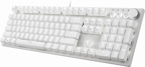 لوحة مفاتيح ميكانيكية مضيئة K74M من i-rocks - مع مفاتيح Gateron قابلة للتبديل السريع - 107 مفاتيح، وكابل USB-C قابل للفصل، وإضاءة خلفية LED، وأغطية مفاتيح PBT مزدوجة، وتحكم ذكي في العجلات - أسود in Kuwait