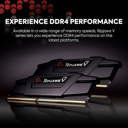 G.SKILL Ripjaws V Series DDR4 RAM 32GB (1x32GB) 2666MT/s CL18-18-18-43 1.20V Desktop Computer Memory UDIMM - Black (F4-2666C18S-32GVK) in Saudi Arabia